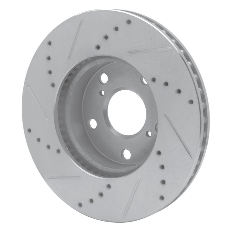 Toyota Tacoma Brake Rotor (1) - Front Right - R1 Concepts - Drilled & Slotted - Silver - `05-`15